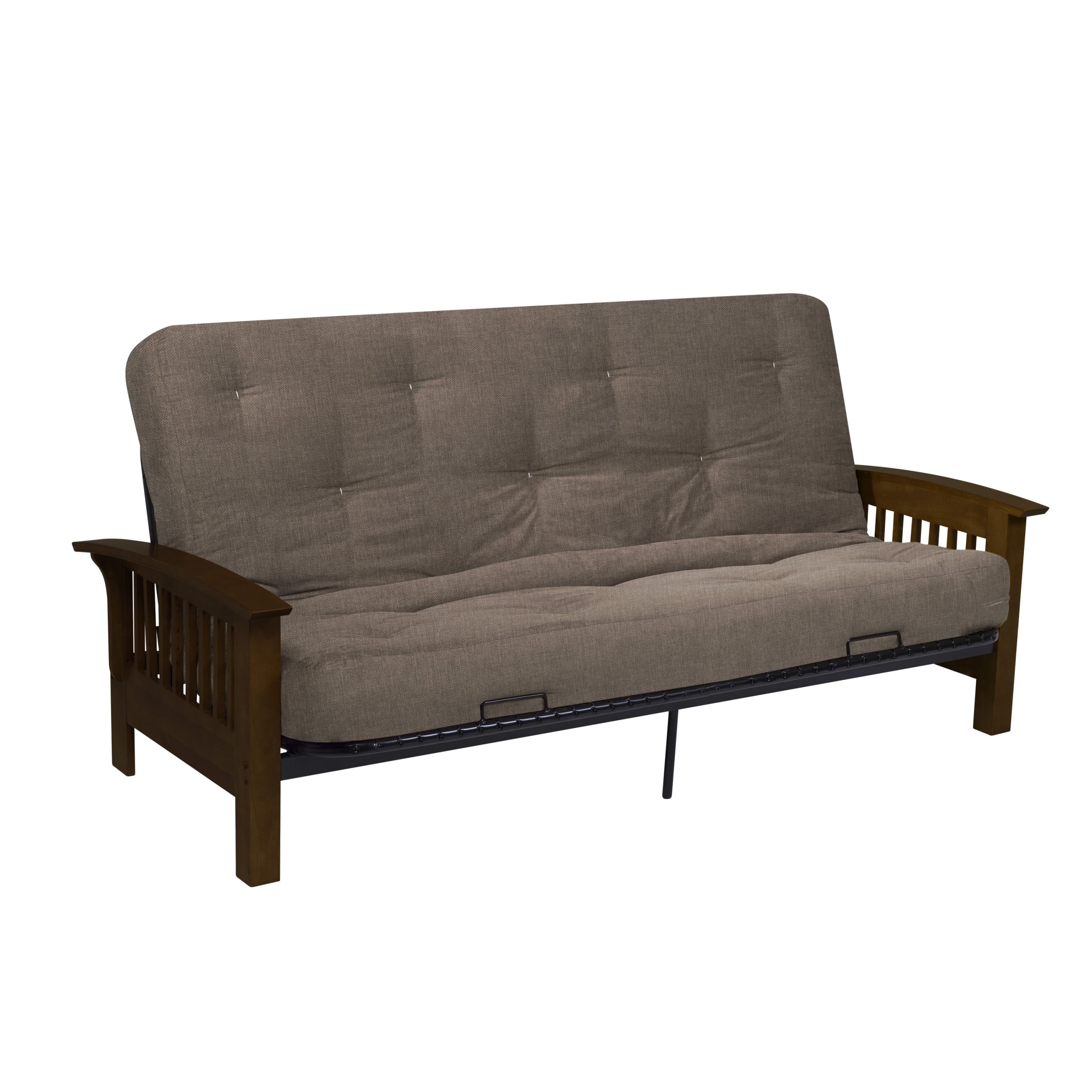 Serta Monaco Dark Walnut sofa w/ Cypress deco fabric futon