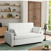Serta Monroe Modern Convertible Sofa with Queen Size Sleeper, Oyster Woven Fabric