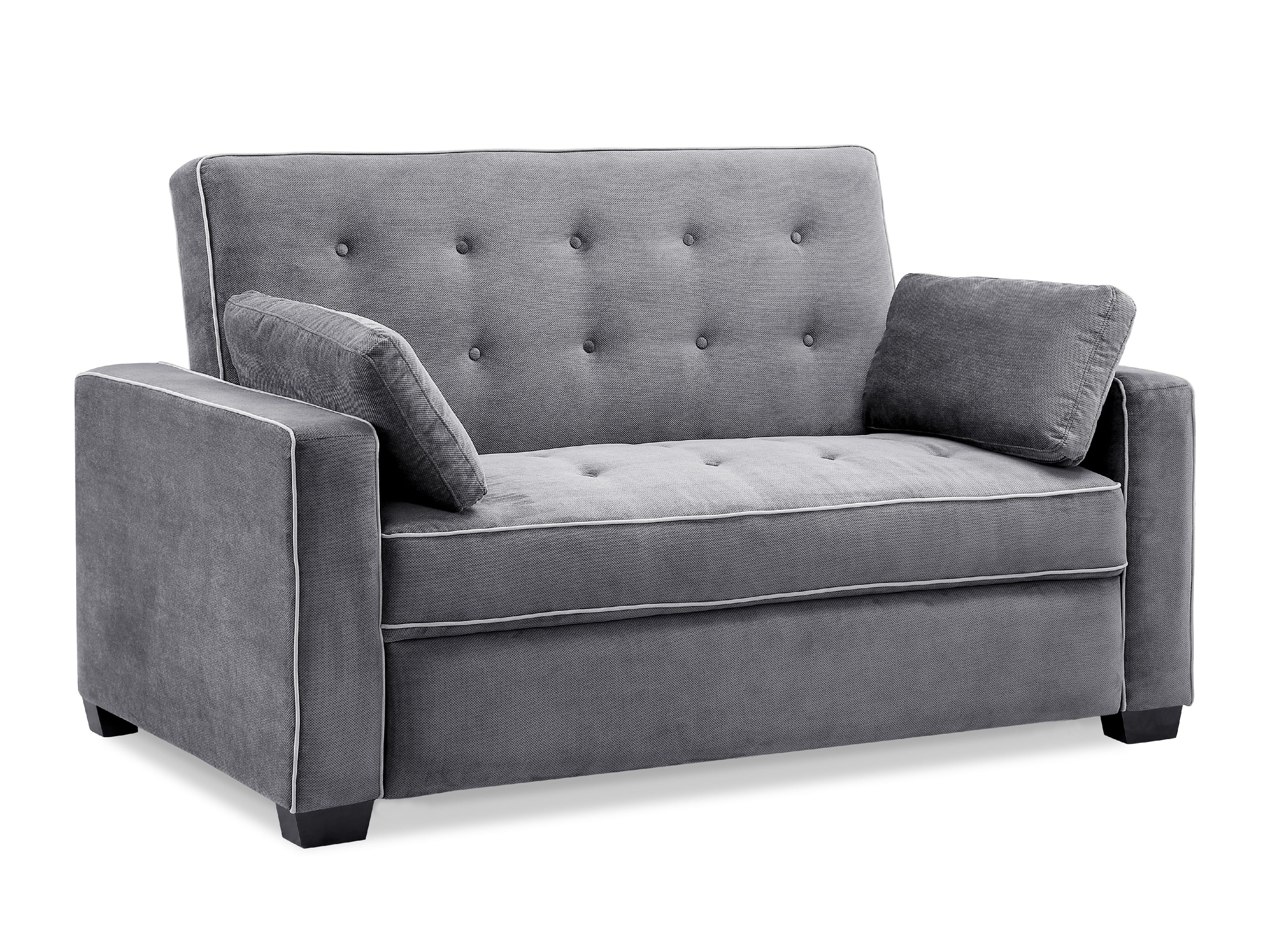 Serta Monroe Modern Sofa with Sleeper, Gray Fabric
