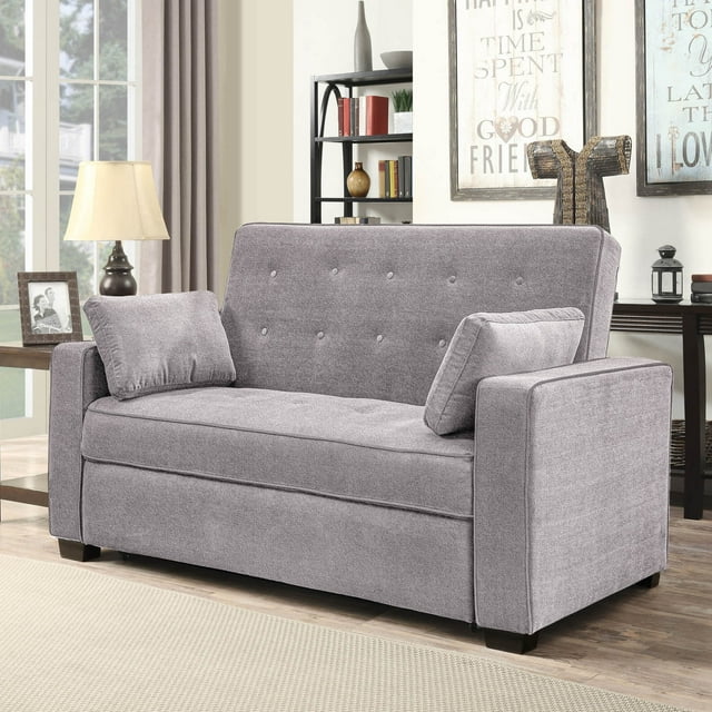 Serta Monroe Modern Sofa with Sleeper, Light Gray Fabric
