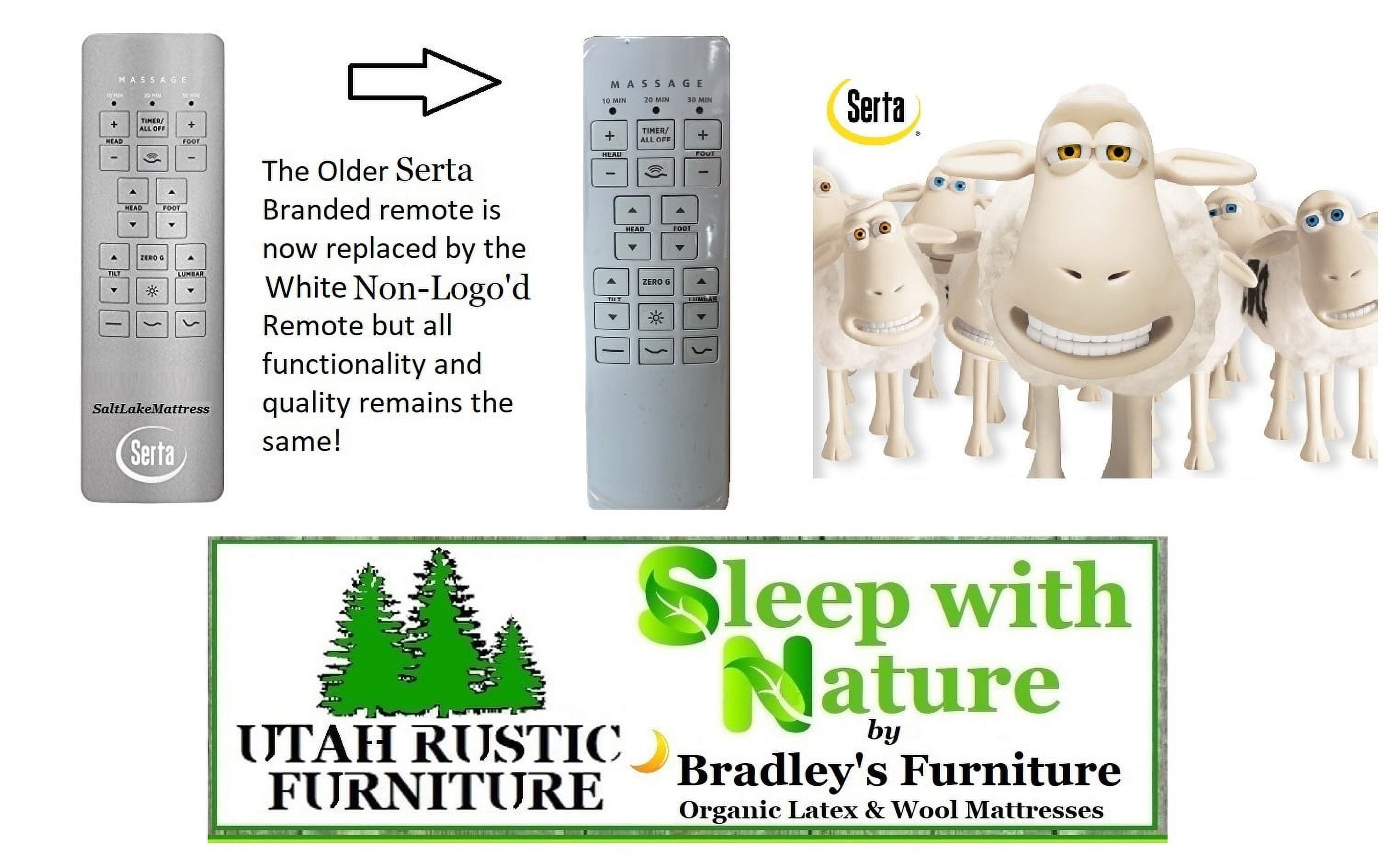 Serta Motion Custom II or III (New White Version) Replacement Remote