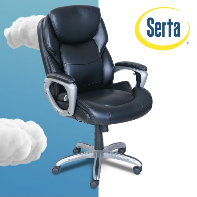 Serta My Fit Bonded Leather Office Chair with Active Lumbar, 250 lb