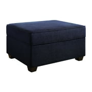 Serta Olin Upholstered Ottoman with Storage Navy