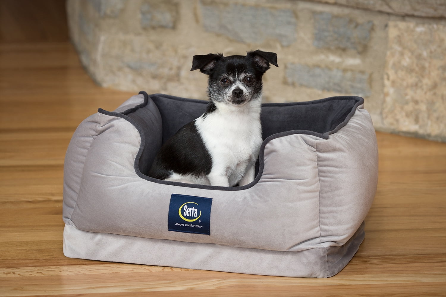 Serta Ortho Cuddler Pet Dog Bed, Medium, Grey