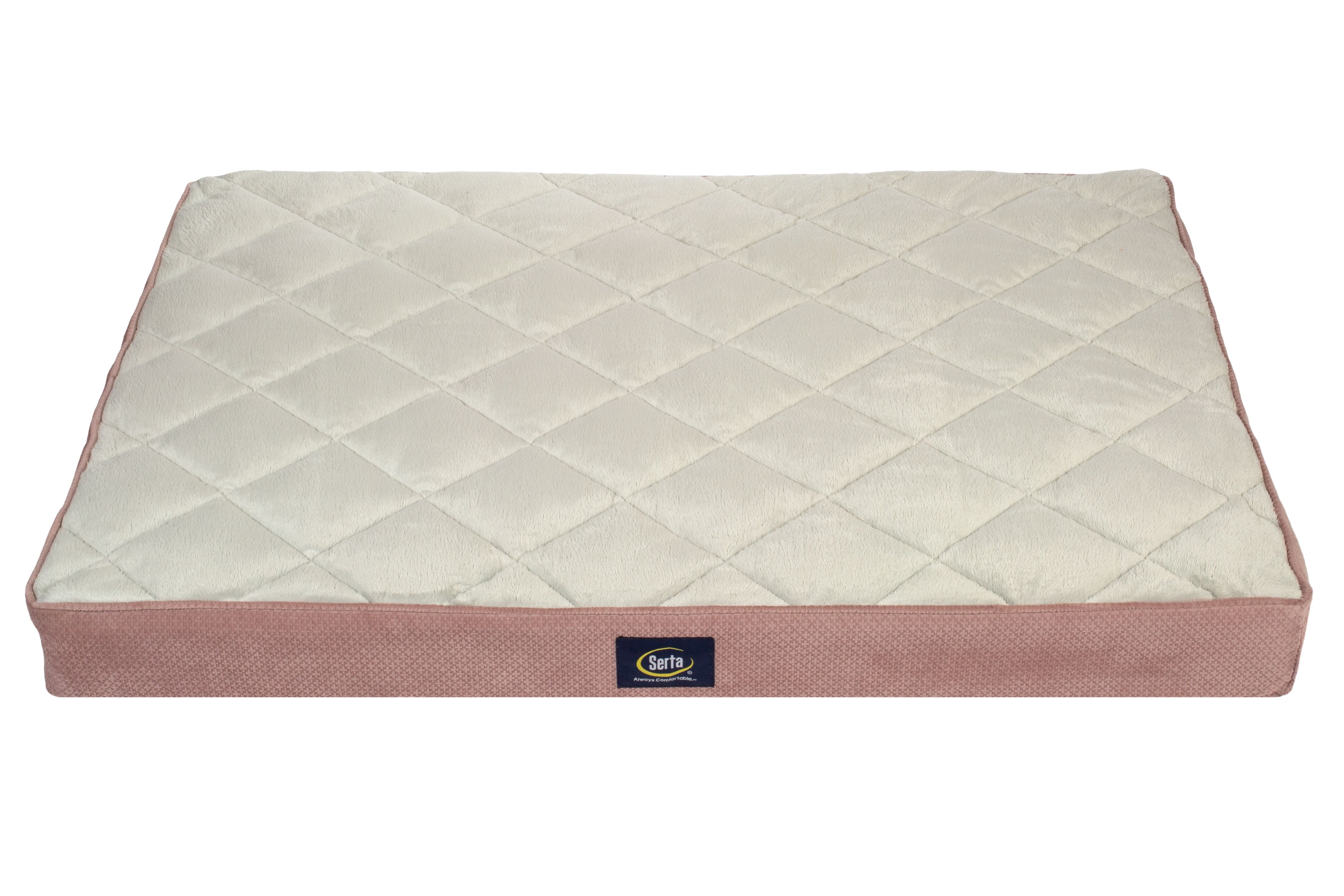 Serta Ortho Quilted Pillow Top Large Pet Bed, Mauve, 36"L