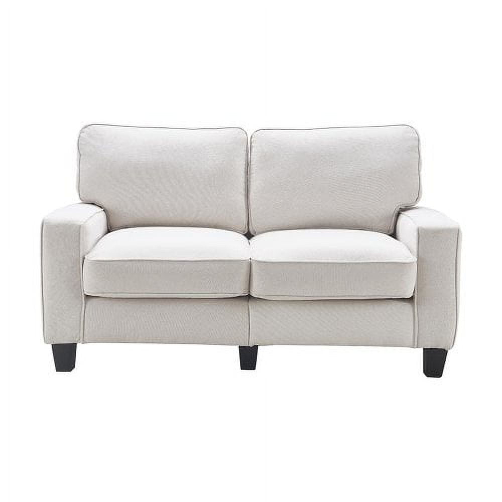 Serta Palisades 61" Cream Microfiber Loveseat with Pillow Back