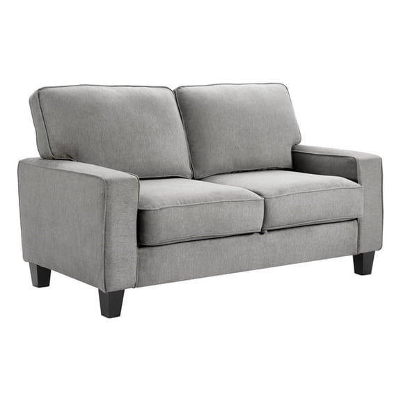 Serta Palisades 61" Track Arm Fabric Loveseat with Storage Soft Gray