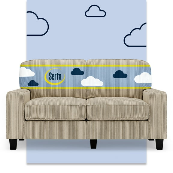 Serta Palisades 61" Track Arm Sofa Loveseat with Removable Covers Beige