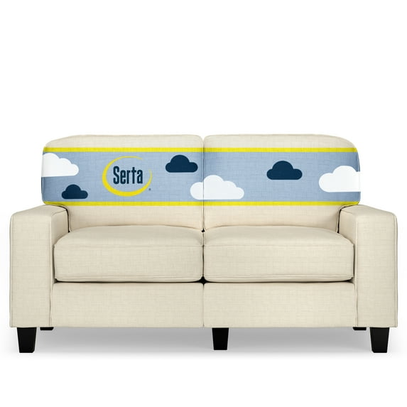 Serta Palisades 61" Track Arm Sofa Loveseat with Removable Covers Buttercream