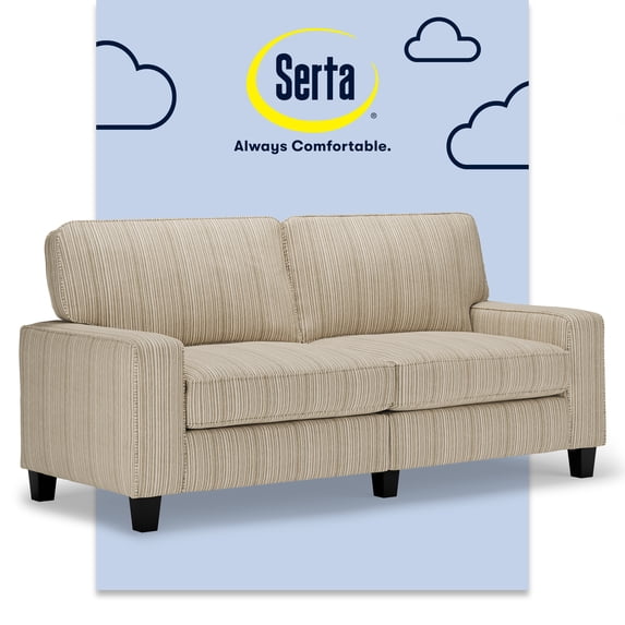 Serta Palisades 73" Track Arm Sofa with Removable Covers Beige