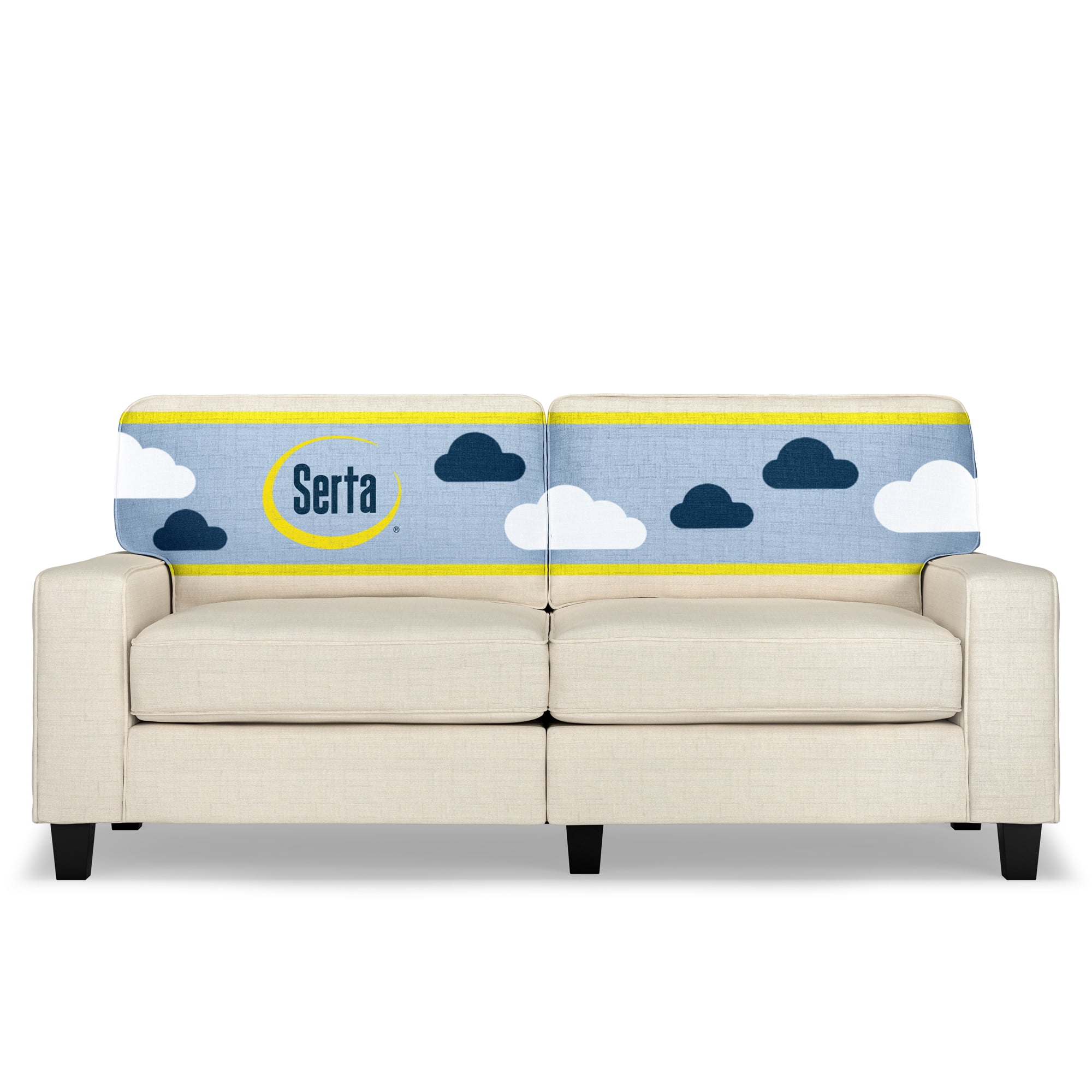 Palisades Light Cream Linen 73" Compact Sofa with Removable Cushions
