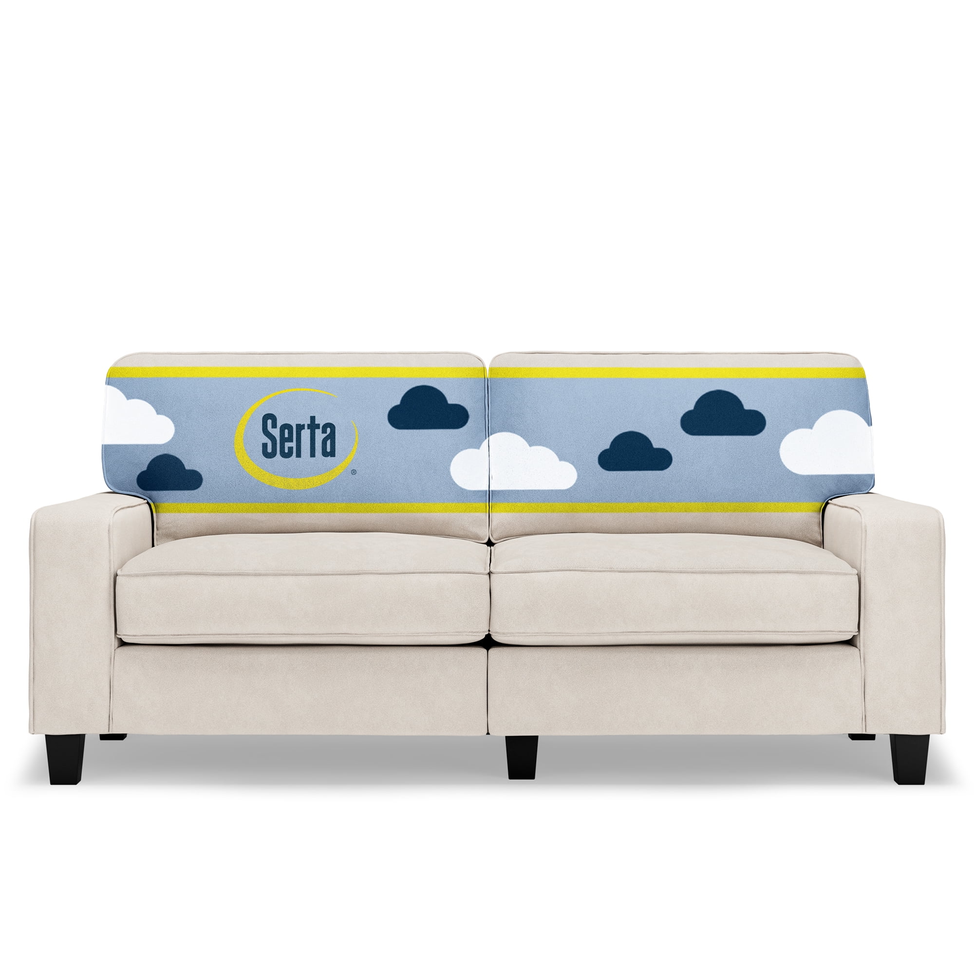 Serta Palisades 73" Track Arm Sofa with Removable Covers Cream White
