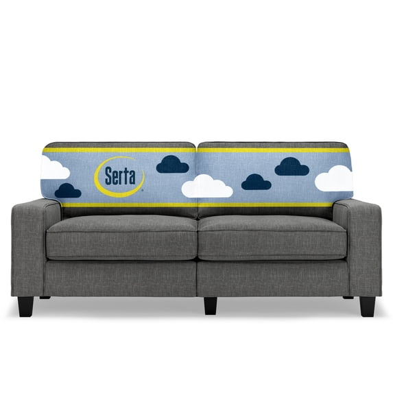 Serta Palisades 73" Track Arm Sofa, Easy Care Polyester, Loveseat or Couch for Small Spaces, Gray