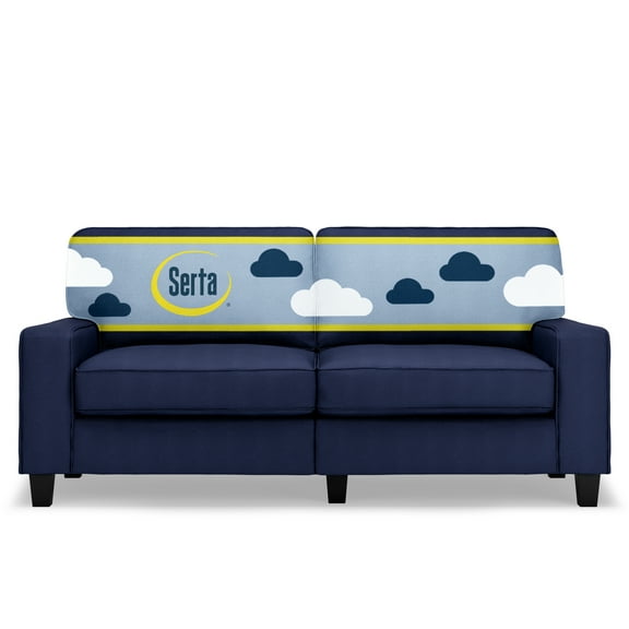 Serta Palisades 73" Track Arm Sofa with Removable Covers Navy Blue