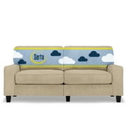 Serta Palisades 73 Track Arm Sofa, Easy Care Polyester, Loveseat or Couch for Small Spaces, Sand Beige