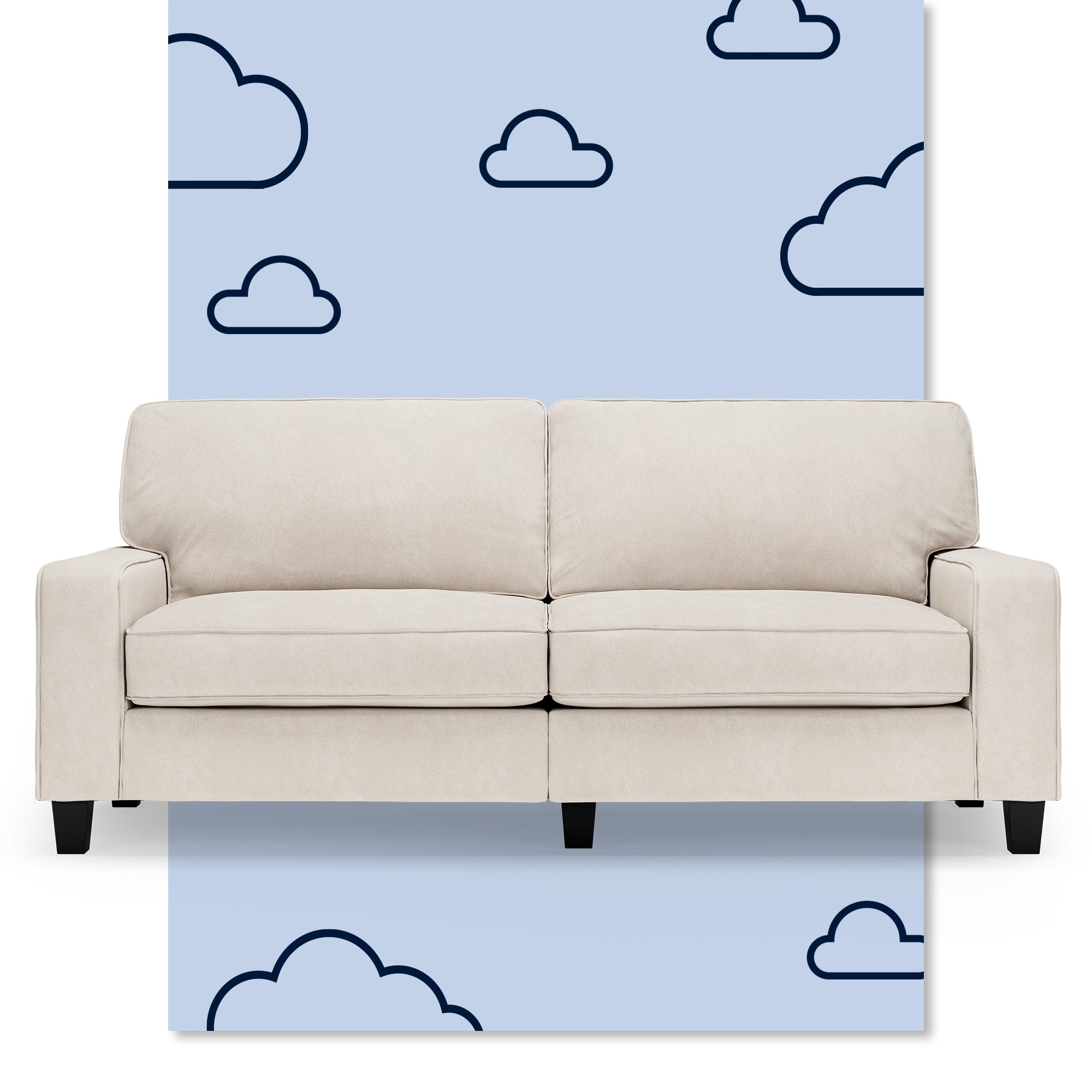 Creamy Comfort Recliner with Wood Accents and Removable Cushions