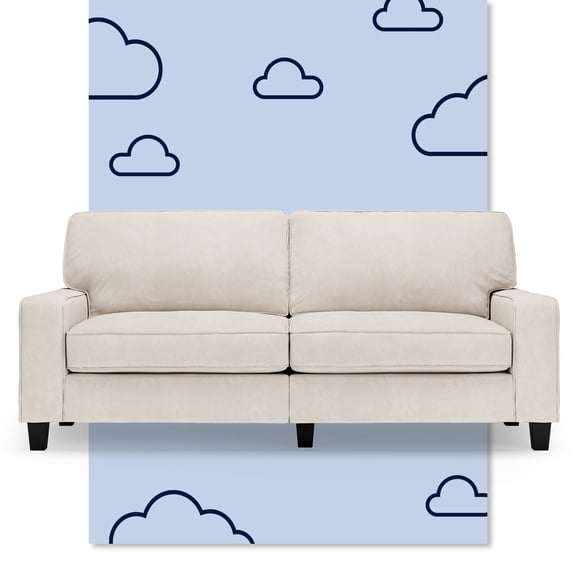 Serta Palisades 78" Track Arm Sofa with Removable Covers Cream White