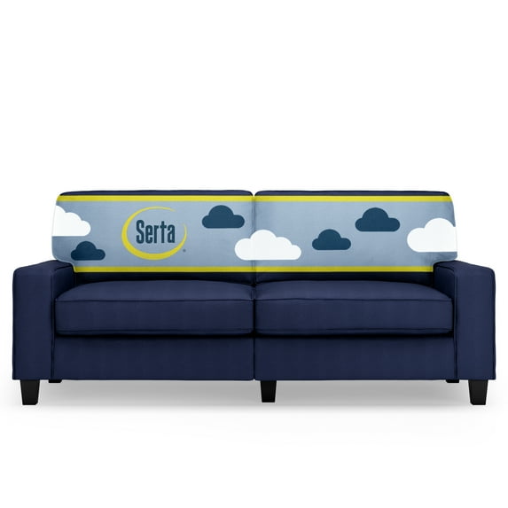 Serta Palisades 78" Track Arm Sofa with Removable Covers Navy Blue
