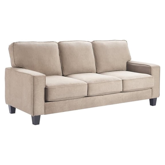 Serta Palisades 80" Track Arm Fabric Sofa with Storage Soft Beige