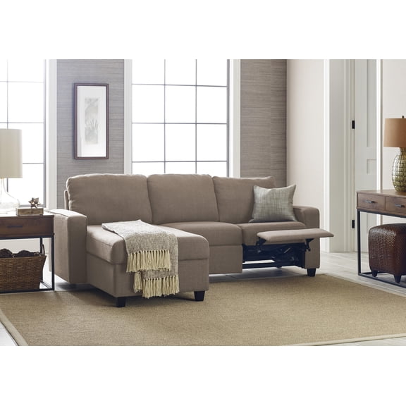 Serta Palisades Reclining Sectional with Left Storage Chaise - Beige