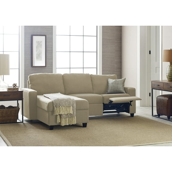 Serta Palisades Reclining Sectional with Left Storage Chaise - Oatmeal