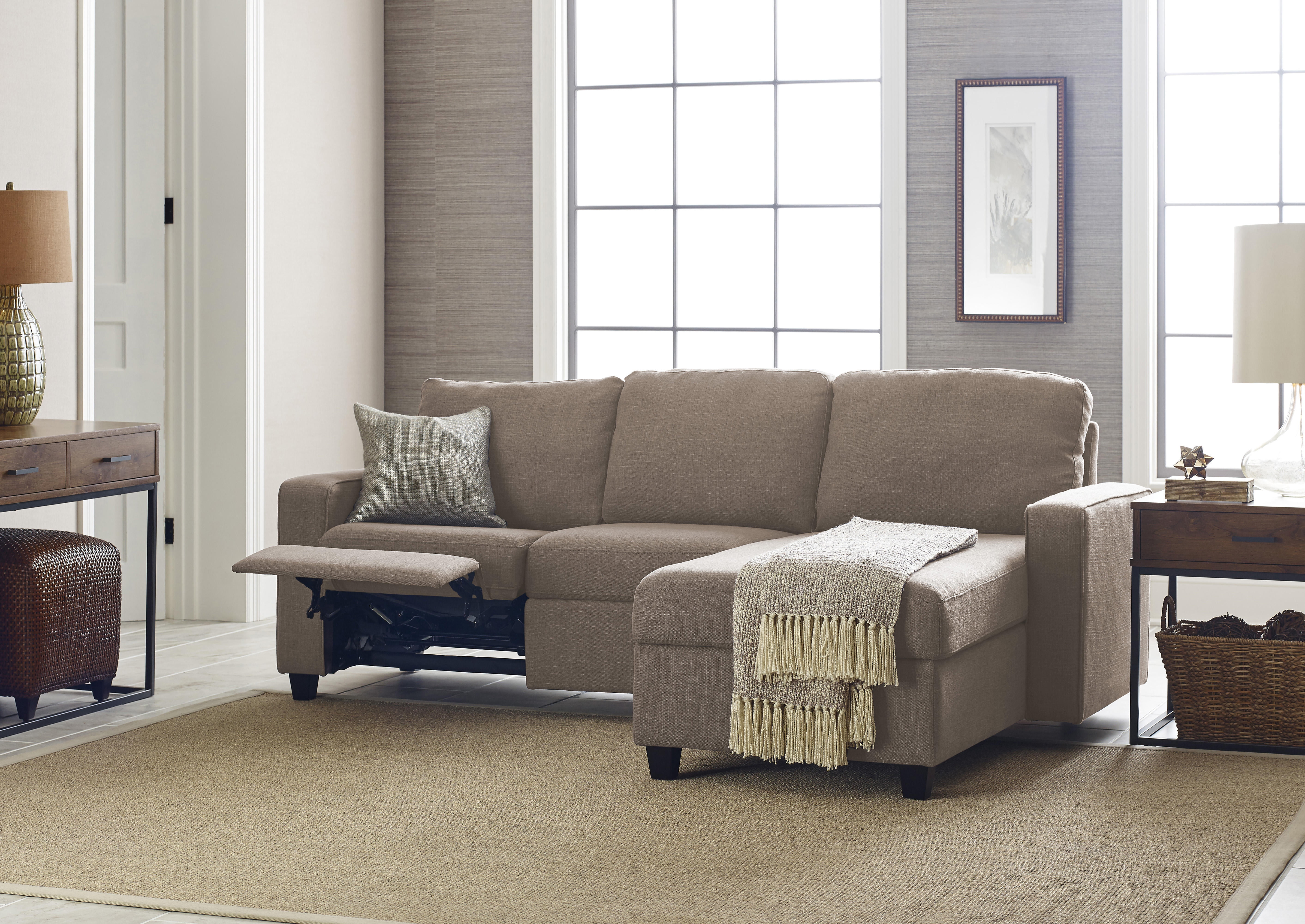 Reclining sectional with storage chaise deals