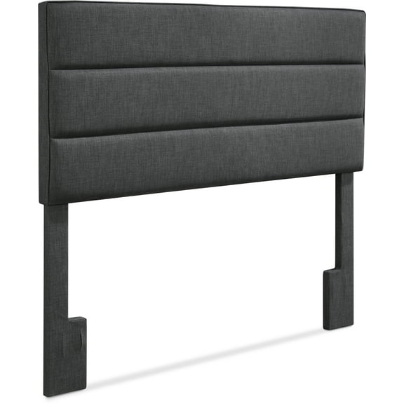 Serta Palisades Tufted Upholstered Queen Size Adjustable Headboard, Charcoal Gray