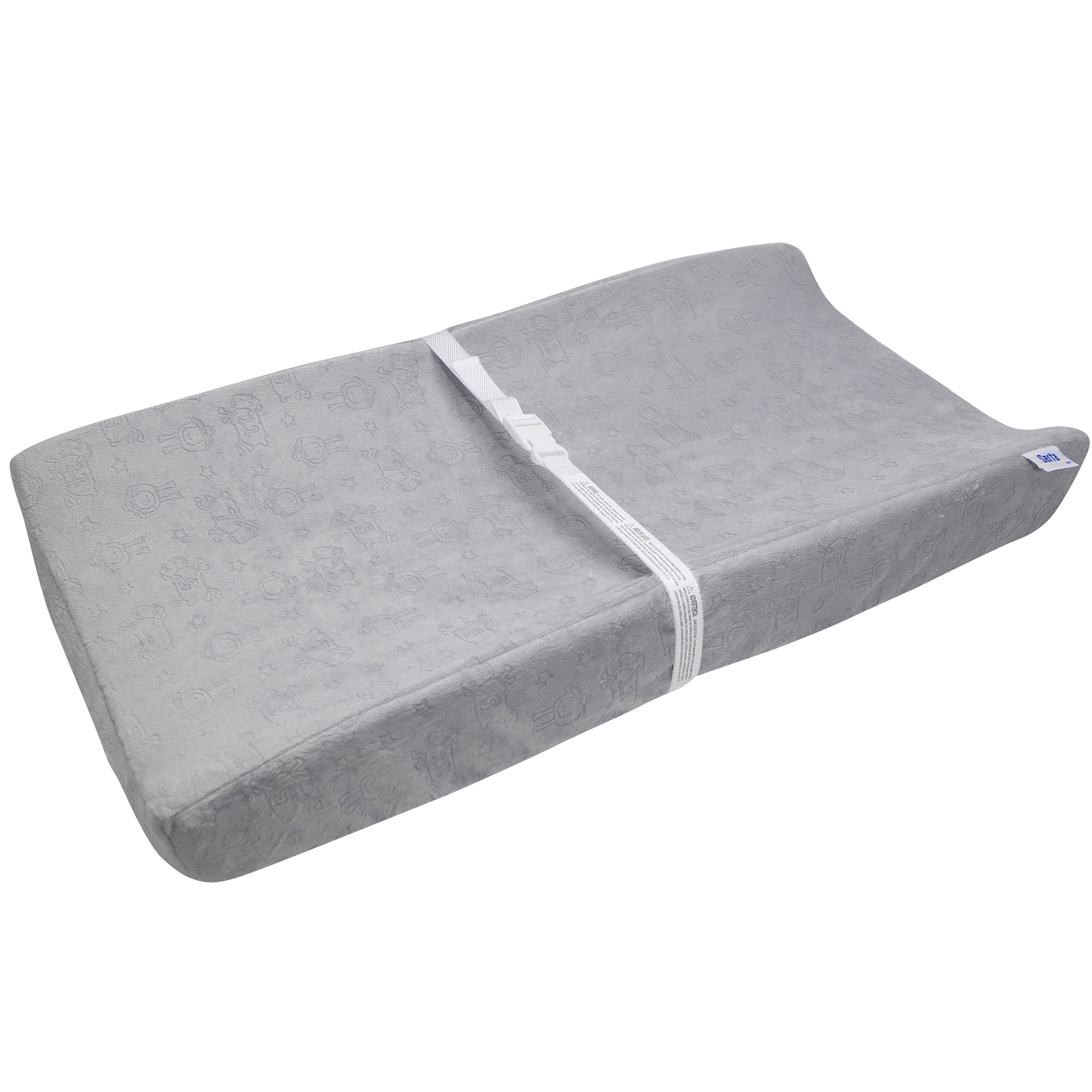 Serta Gray Plush Changing Pad with Safety Strap