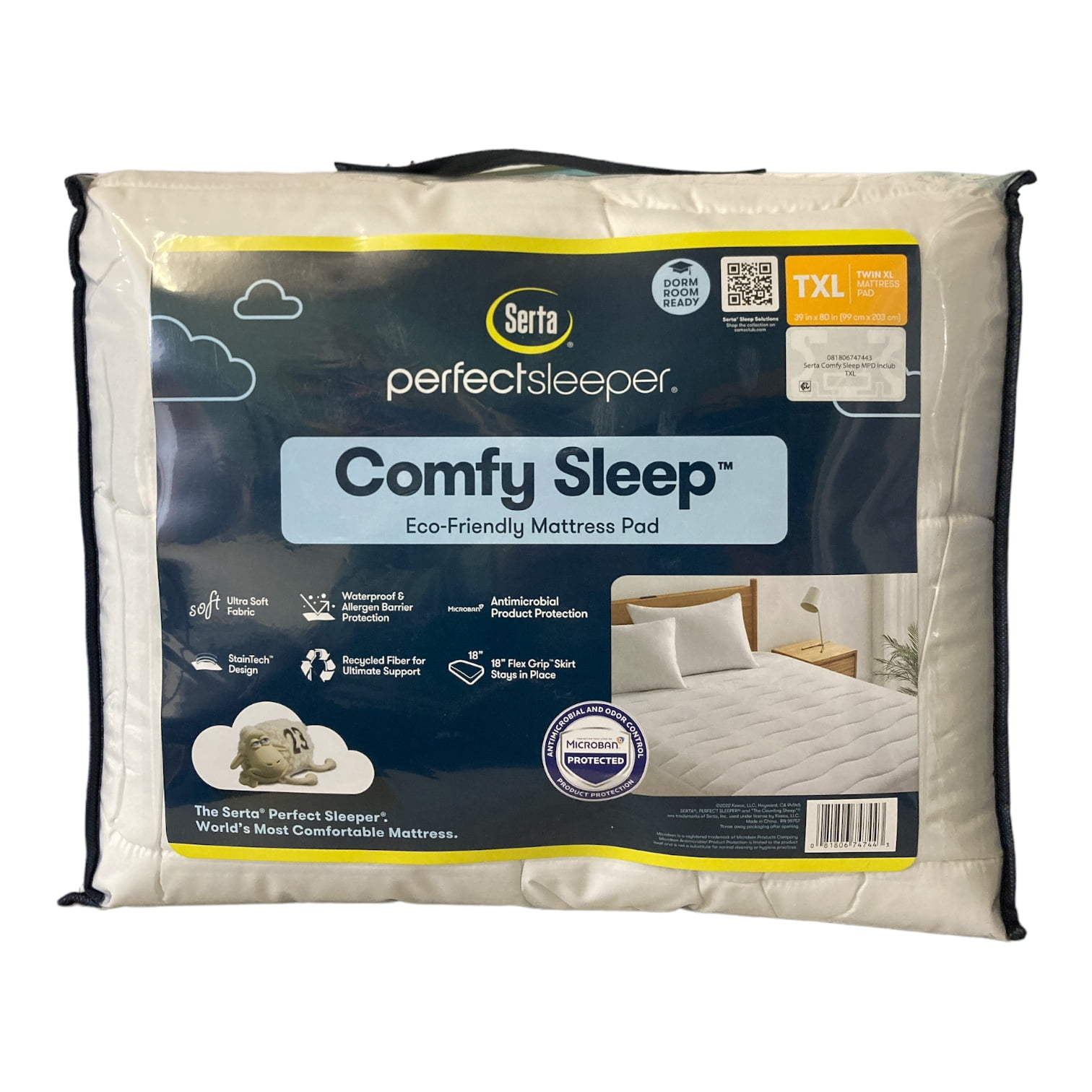 Serta Perfect Sleeper Comfy Sleep EcoFriendly Mattress Pad, Twin XL