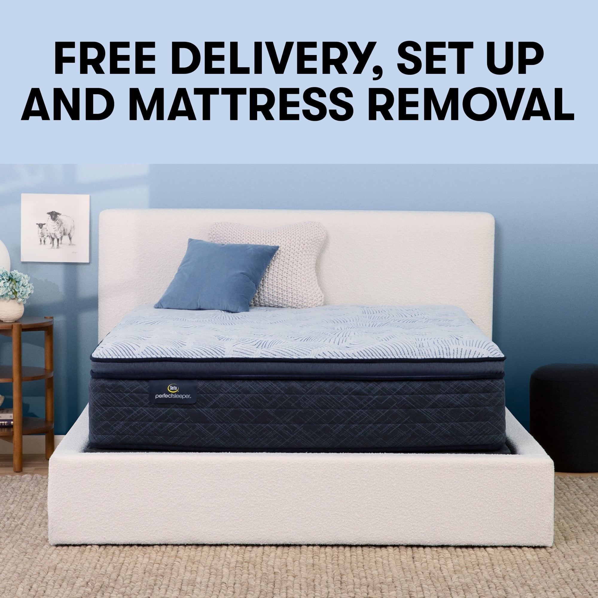 Serta 14.5" King Perfect Sleeper Nurture Night Plush Pillow Top Innerspring Mattress Set
