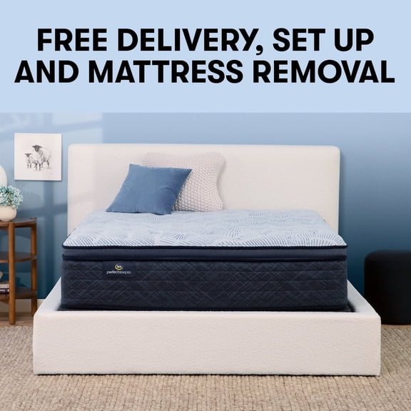 Serta 14.5" King Perfect Sleeper Nurture Night Plush Pillow Top Innerspring Mattress Set