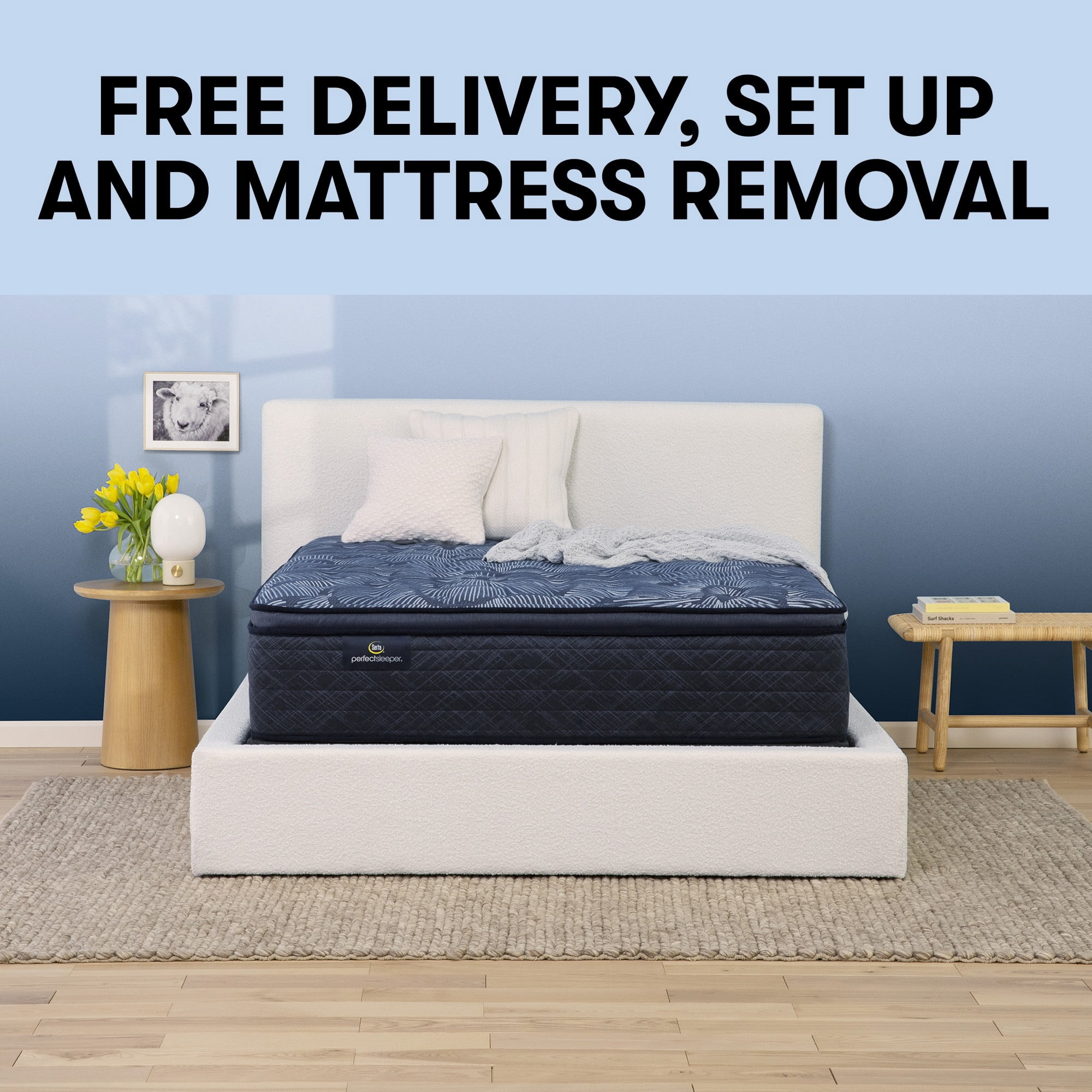 Serta 14.5" King Perfect Sleeper Oasis Sleep Medium Pillow Top Innerspring Mattress Low Profile Set