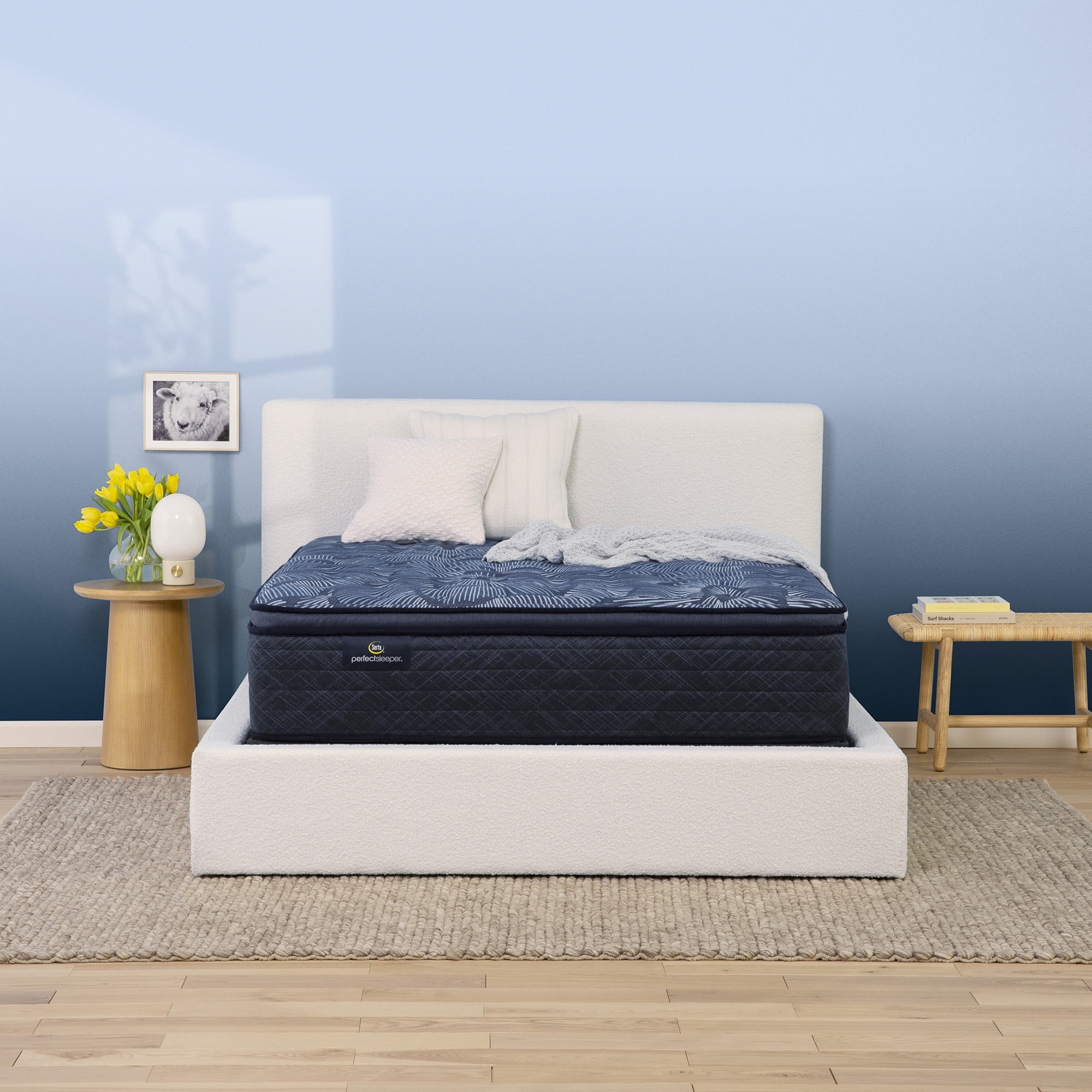 Queen Medium Pillow Top Mattress with Gel Memory Foam