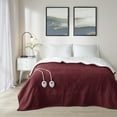 thumbnail image 1 of Serta Polyester Fleece to Sherpa Heated Blanket with Burgundy Finish ST54-0144, 1 of 11
