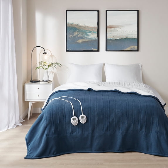 Serta Polyester and Cotton Fleece to Sherpa Heated Blanket ST54-0098