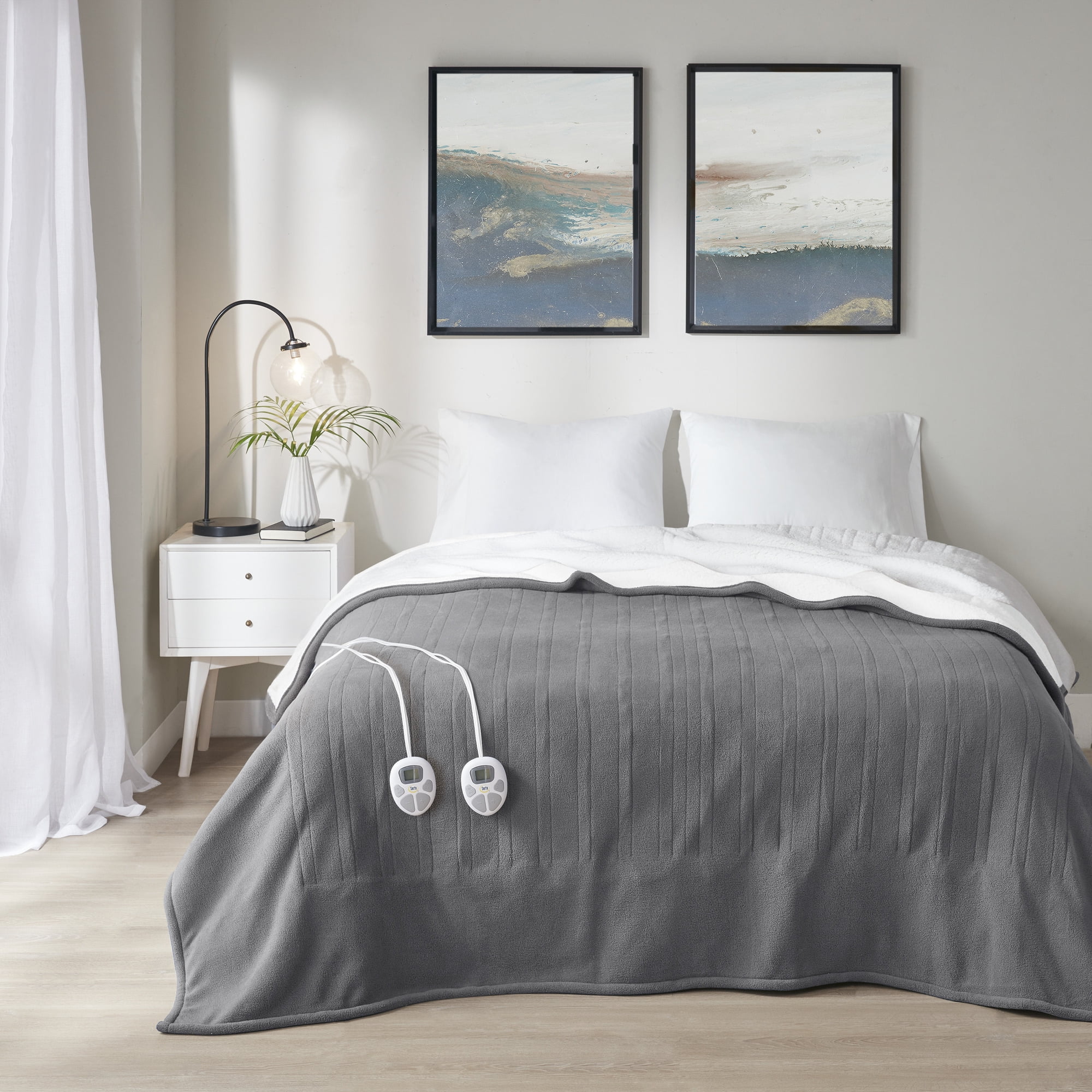 Serta Polyester and Cotton Fleece to Sherpa Heated Blanket ST54-0105