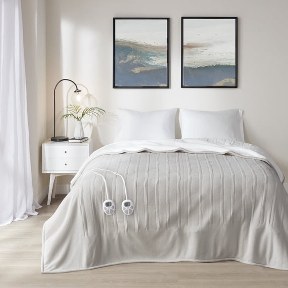 Serta Polyester and Cotton Fleece to Sherpa Heated Blanket ST54-0111