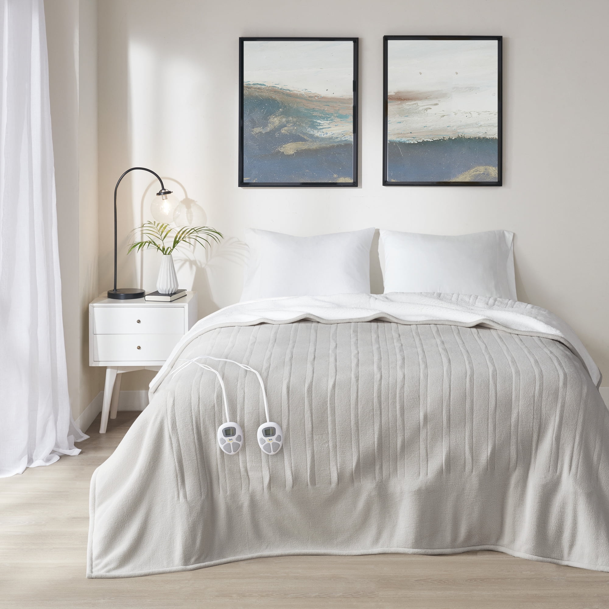 Serta Polyester and Cotton Fleece to Sherpa Heated Blanket ST540113