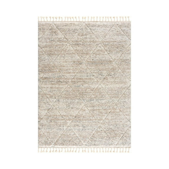 Serta Polypropylene Talas Shag Area Rug with Cream Finish ST35-0253