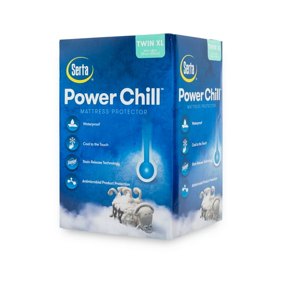 Serta Power Chill Cooling Fitted Mattress Protector Twin-XL Size