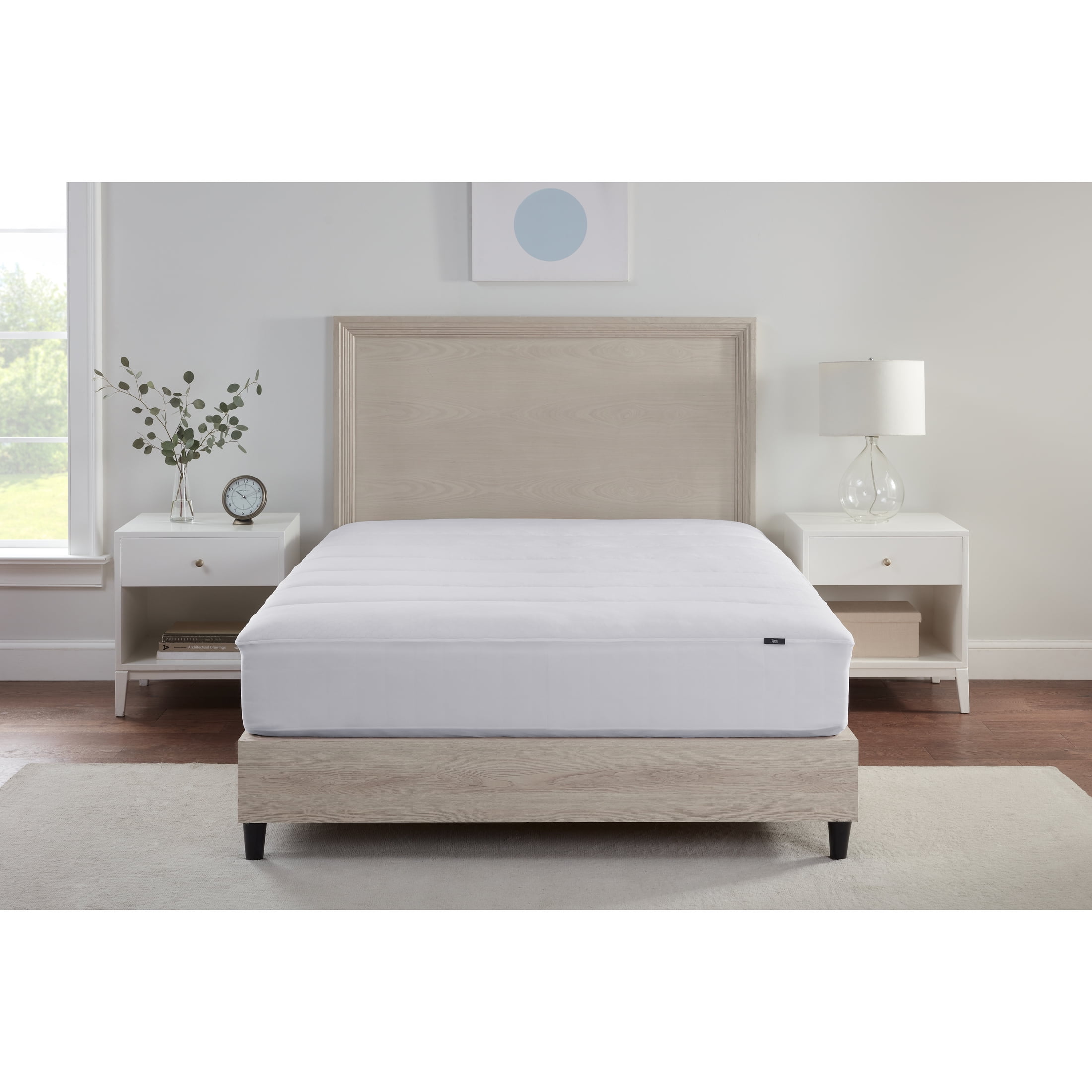Fitted Mattress Topper, 300 Thread Count Super Soft Pillow Top – 18" Deep Pockets, Twin Size, White