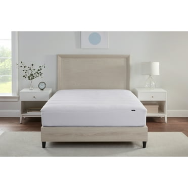 Serta Power Chill Mattress Pad, 18" Deep Elastic Fitted Pillow Top Cover, King, White