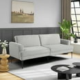 thumbnail image 1 of Serta Princeton Modern Convertible Sofa with Full Size Sleeper, Light Gray Chenille Fabric, 1 of 13