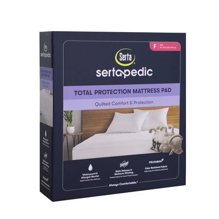 Sertapedic Total Protection Waterproof Mattress Pad, Full