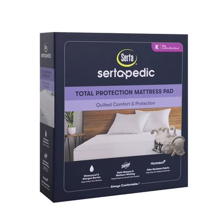 Sertapedic Total Protection Waterproof Mattress Pad, King