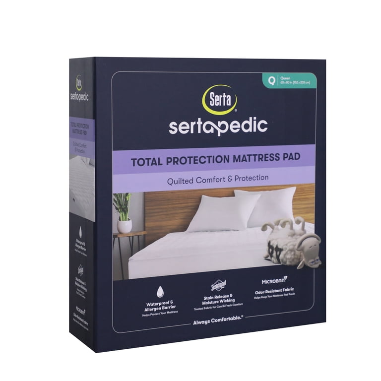 sertapedic 85GF BOX ハード Sertapedic Total Protection Waterproof Mattress Pad, Queen