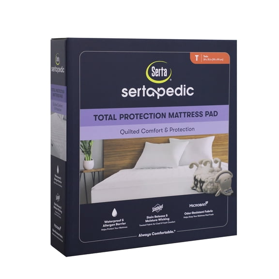 Sertapedic Total Protection Waterproof Mattress Pad, Twin