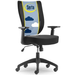 Serta Focus Mesh Office Chair, Ergonomic Mid-Back Computer Desk Chair with Lumbar Support, Breathable Mesh Back, Serta Quality Foam Cushion, Adjustable Armrests, Black