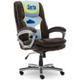 thumbnail image 1 of Serta Benton Executive Big and Tall Office Chair, Ergonomic Computer Chair with Layered Body Pillows, Contoured Lumbar Zone, Faux Leather, Chestnut Brown, 1 of 26