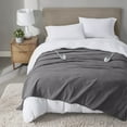 thumbnail image 1 of Serta Queen Fleece Ultra Soft Electric Throw Heated Blanket for Cold Winter Season Charcoal, 1 of 8